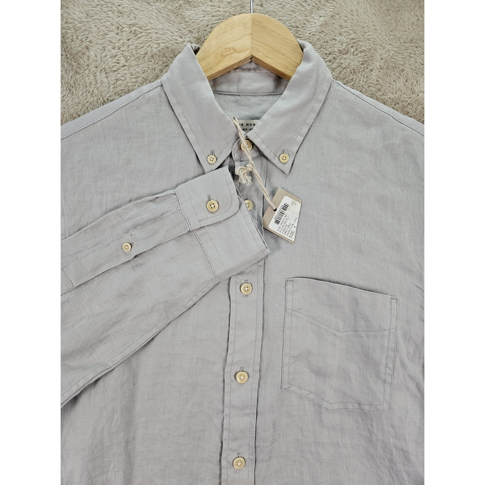 NWT Club Monaco 100% Linen Shirt Slim Fit Button-down Size S